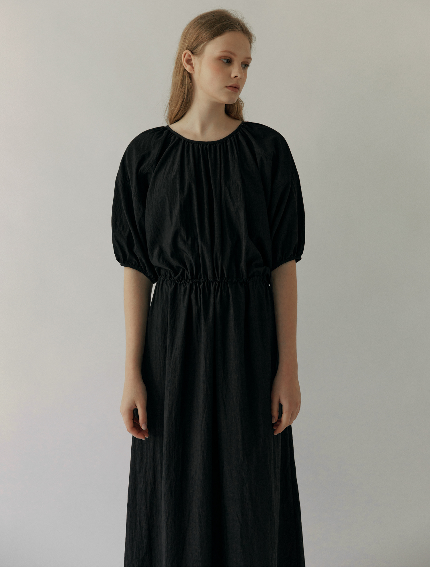 OUT OF STOCK / Drawstring Dress - Black