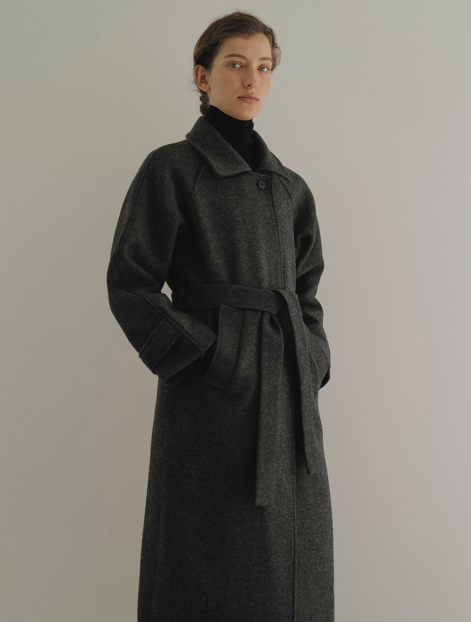 Double Wool Coat - Charcoal Gray