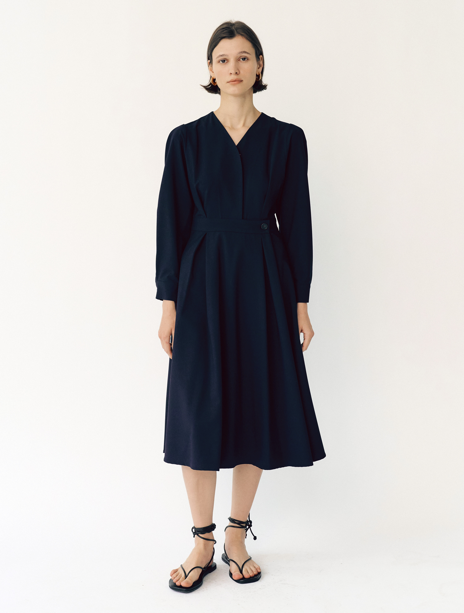 OUT OF STOCK / Wrap Dress - Navy