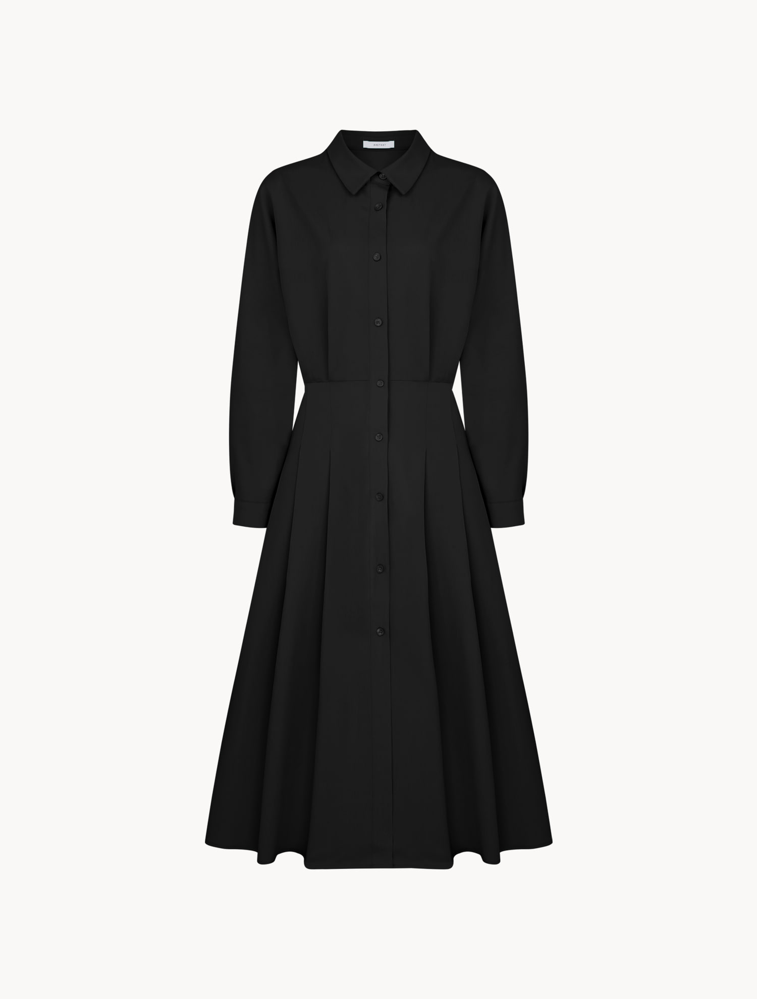 [WINTER SALE 40%]Pleated  Shirt Dress - Black