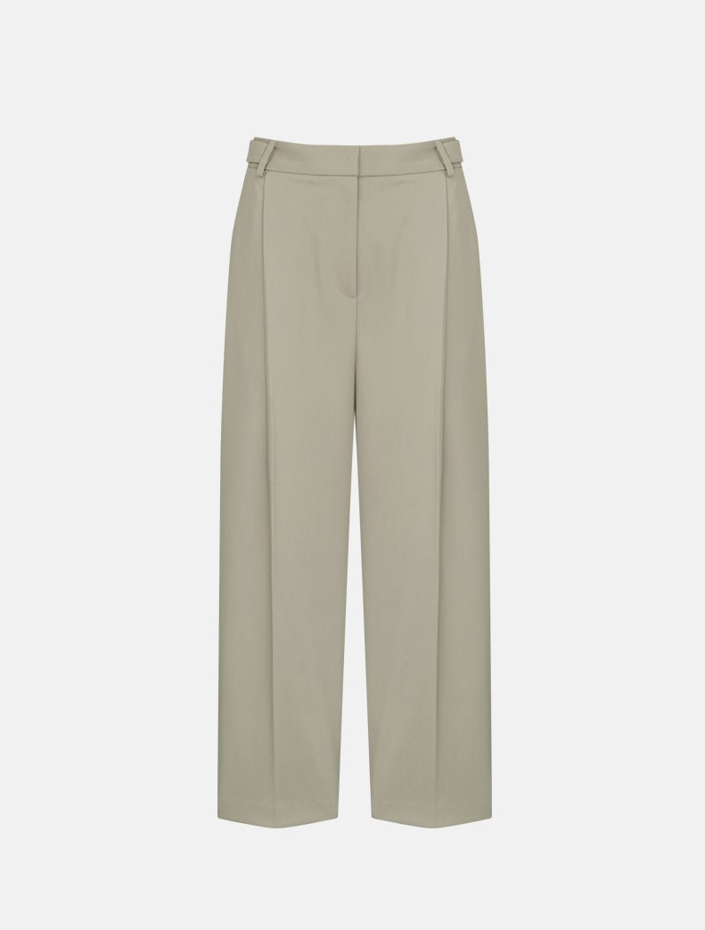 OUT OF STOCK / Curved Pants - Olive Beige