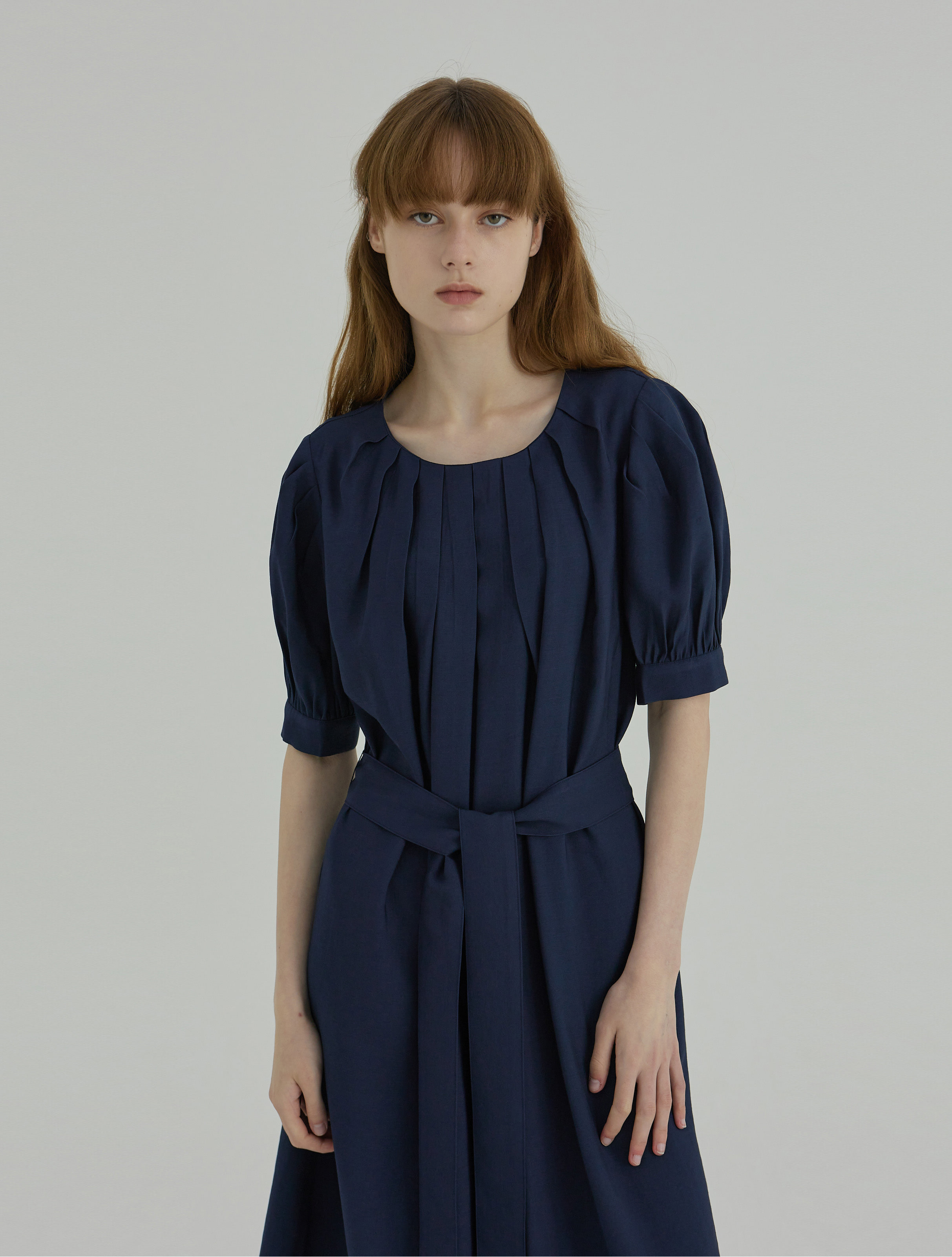 OUT OF STOCK / Pin-Tuck Dress - Navy